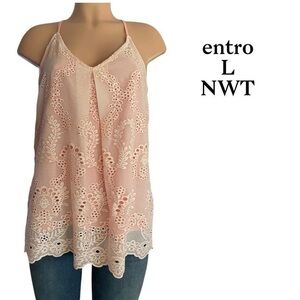 Entro Peach Lace Camisole Top